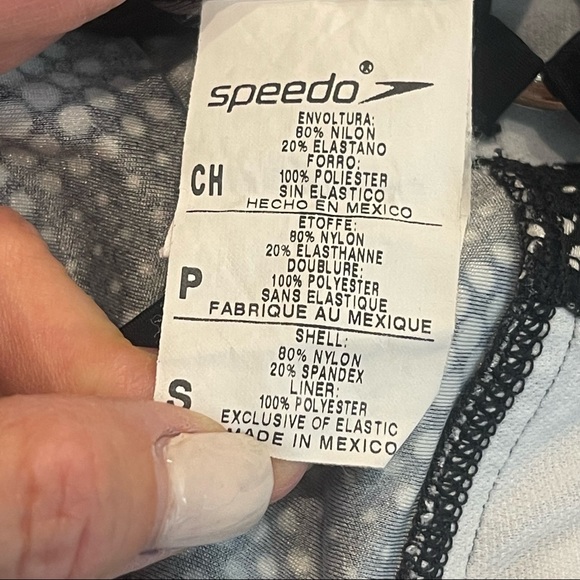 SPEEDO Black and White Triangle Swim Top Tankini Size S - Picture 5 of 10